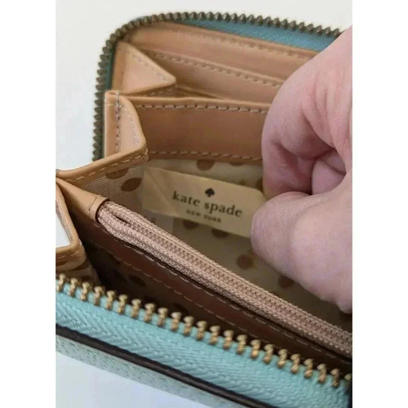 Kate Spade Grove Street Zip Around Continental Wallet Wristlet Seafoam Green - Picture 4 of 7